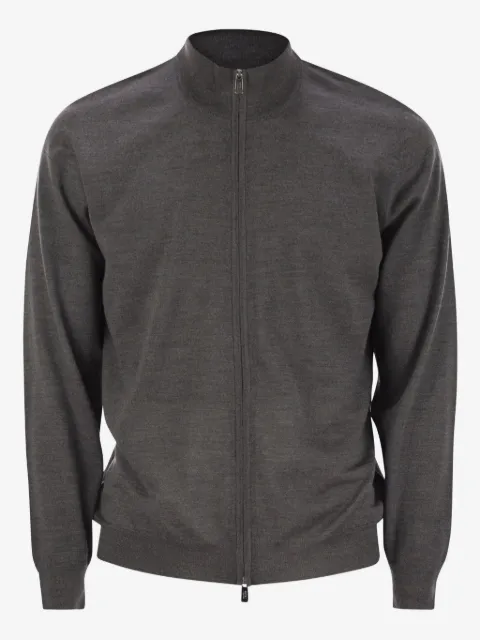 Fedeli open knitted zip cardigan