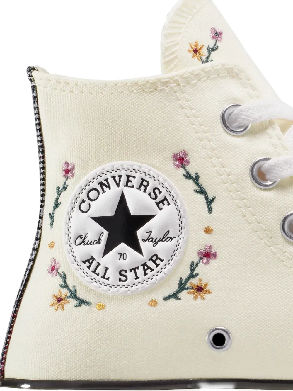 Converse Chuck 70 Floral-embroidered Sneakers In Neutral
