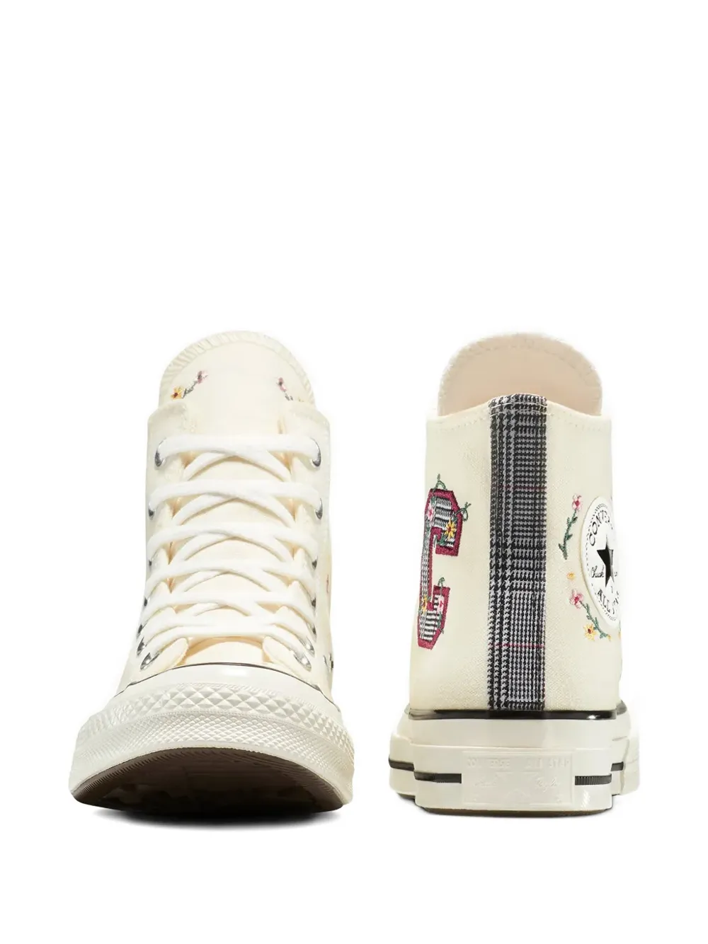 Converse Chuck 70 Floral-embroidered Sneakers In Neutral