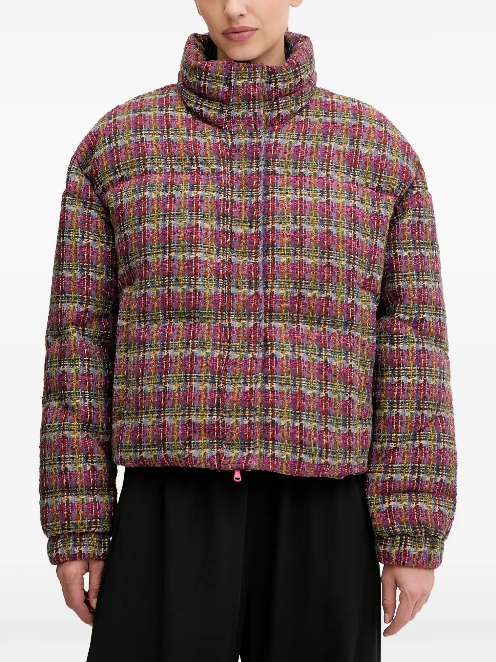 Ea7 Emporio Armani plaid puffer jacket - Viola