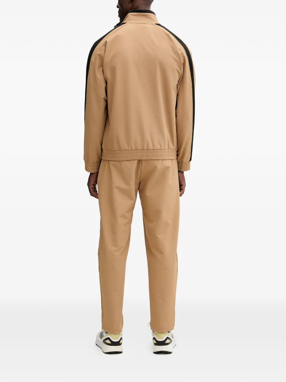 Ea7 Emporio Armani side-stripe zip-up tracksuit - Beige
