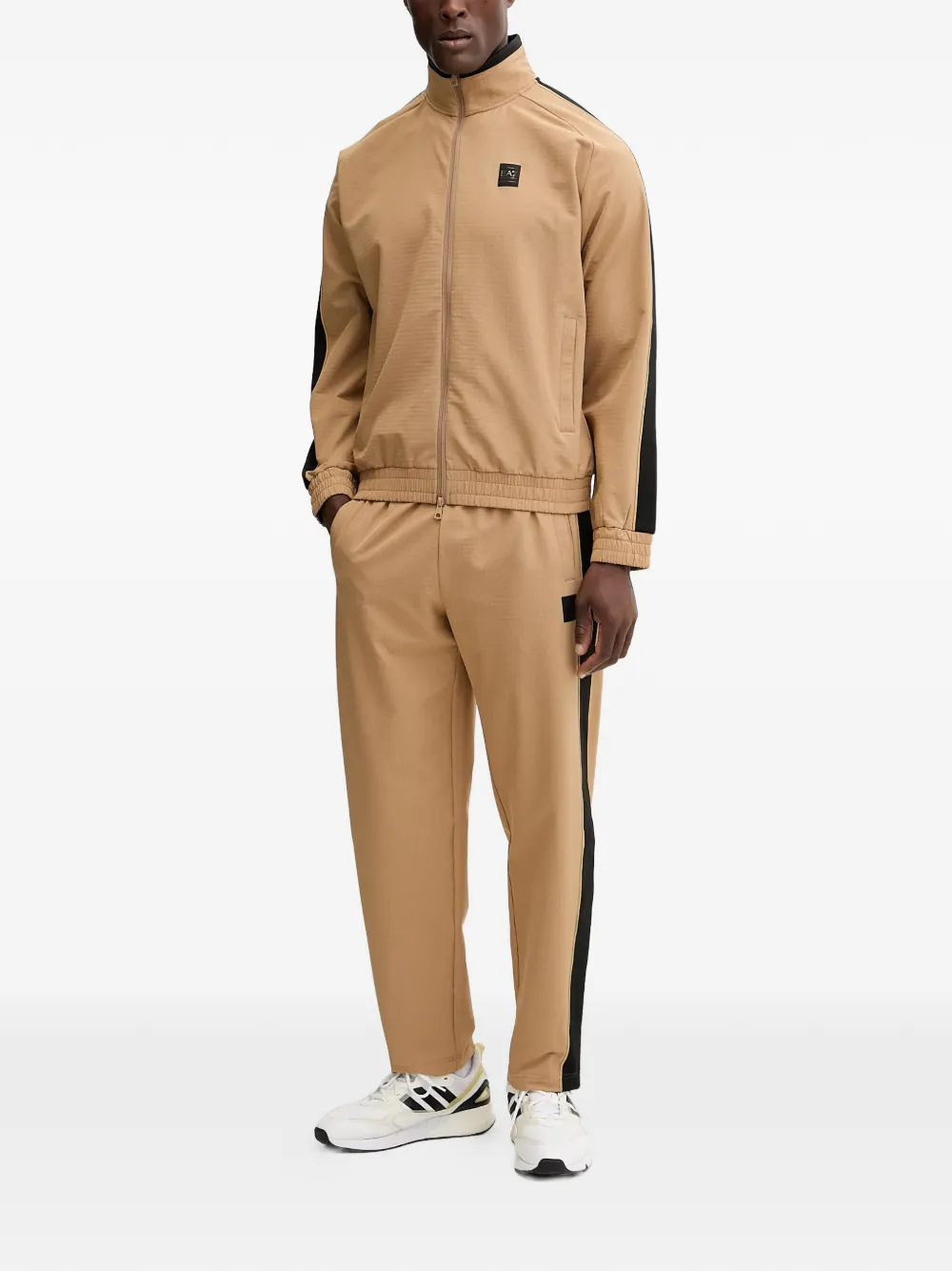 Ea7 Emporio Armani side-stripe zip-up tracksuit | Neutrals | Image 1