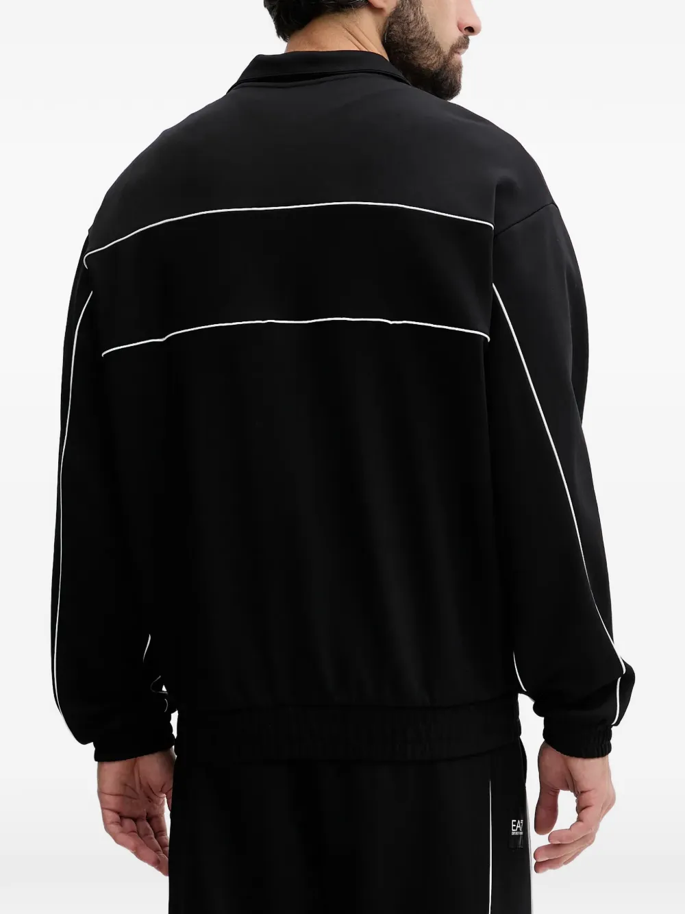Ea7 Logo Stripe Jacket In Black