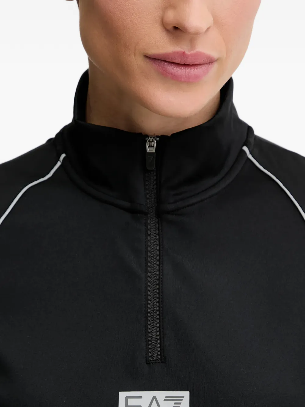 Ea7 Logo-patch Sweatshirt In Black