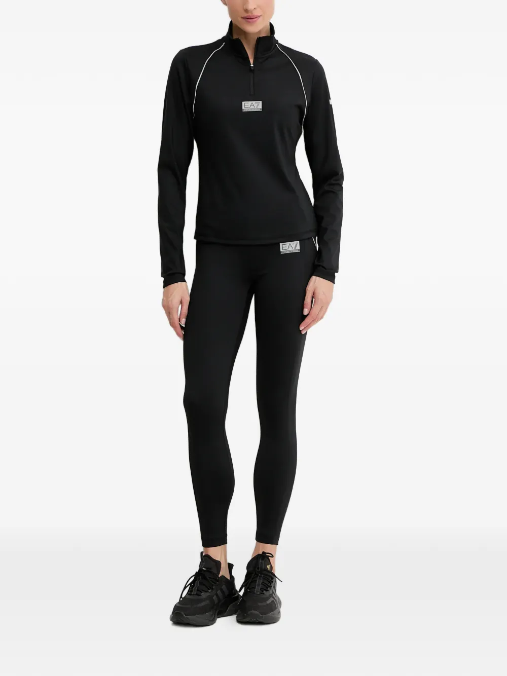 Ea7 Logo-patch Sweatshirt In Black