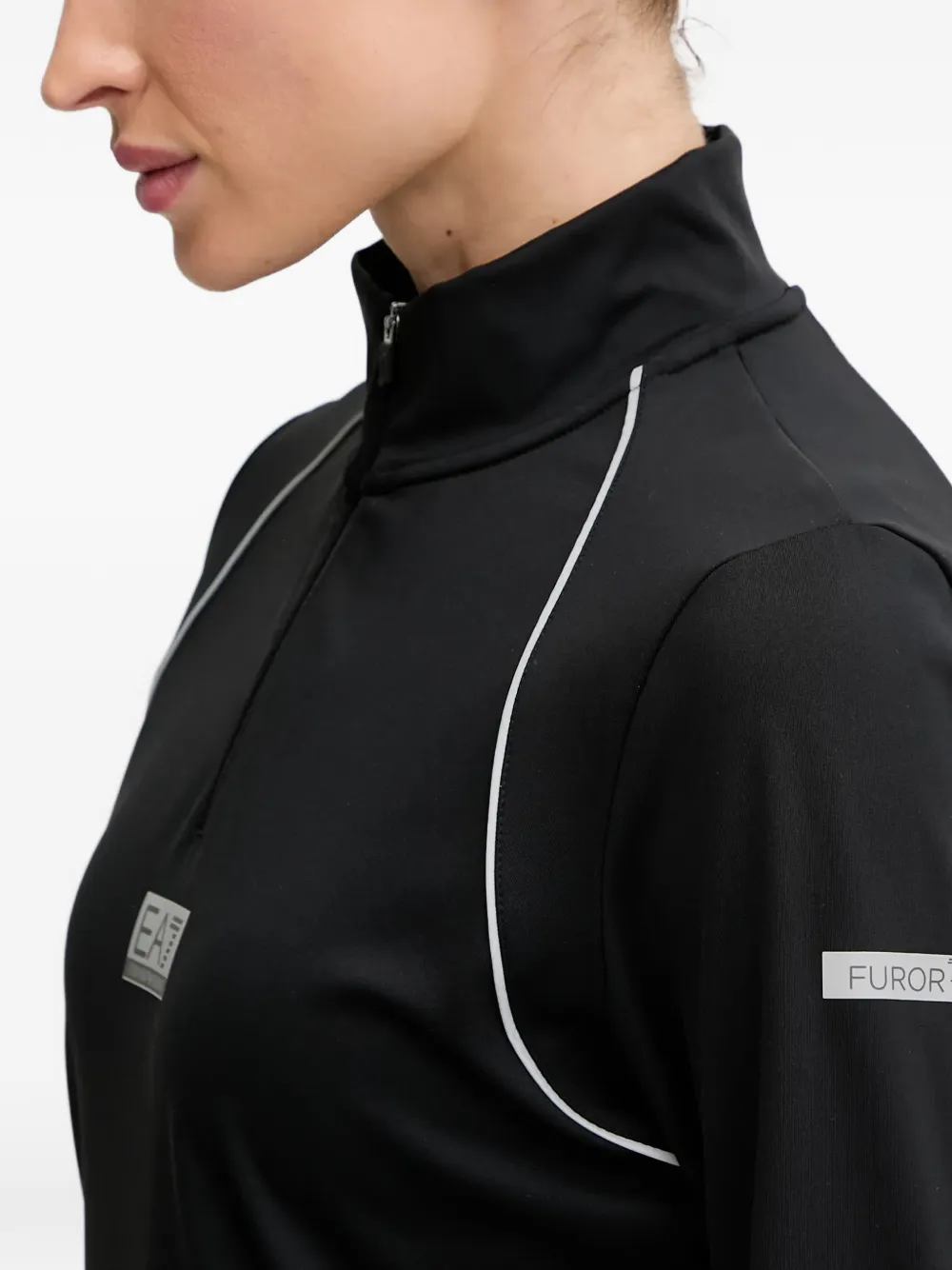 Ea7 Logo-patch Sweatshirt In Black