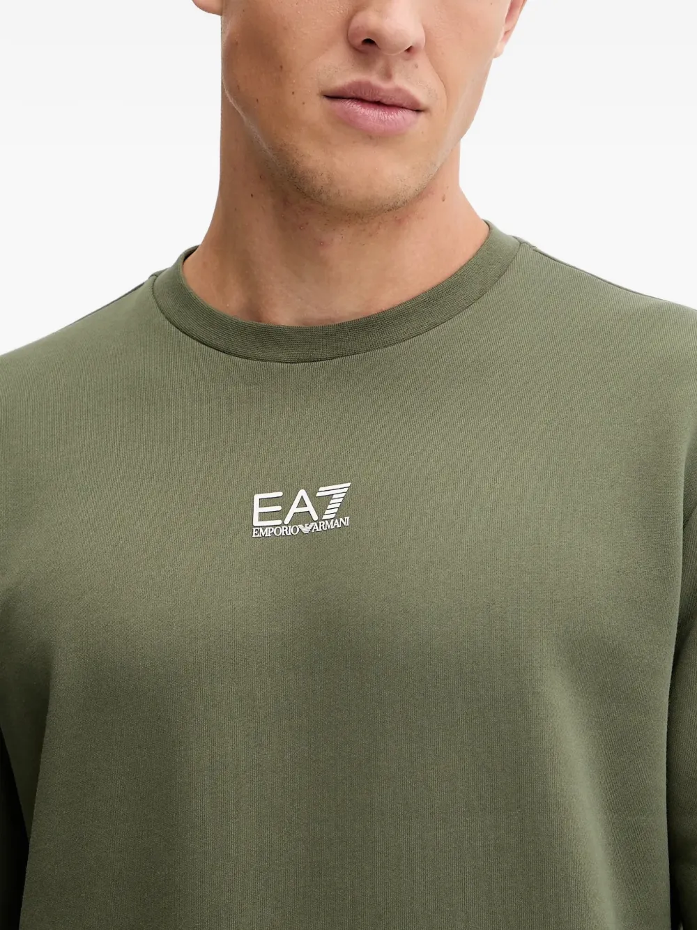 Ea7 Logo At The Front Cotton Sweatshirts In Green