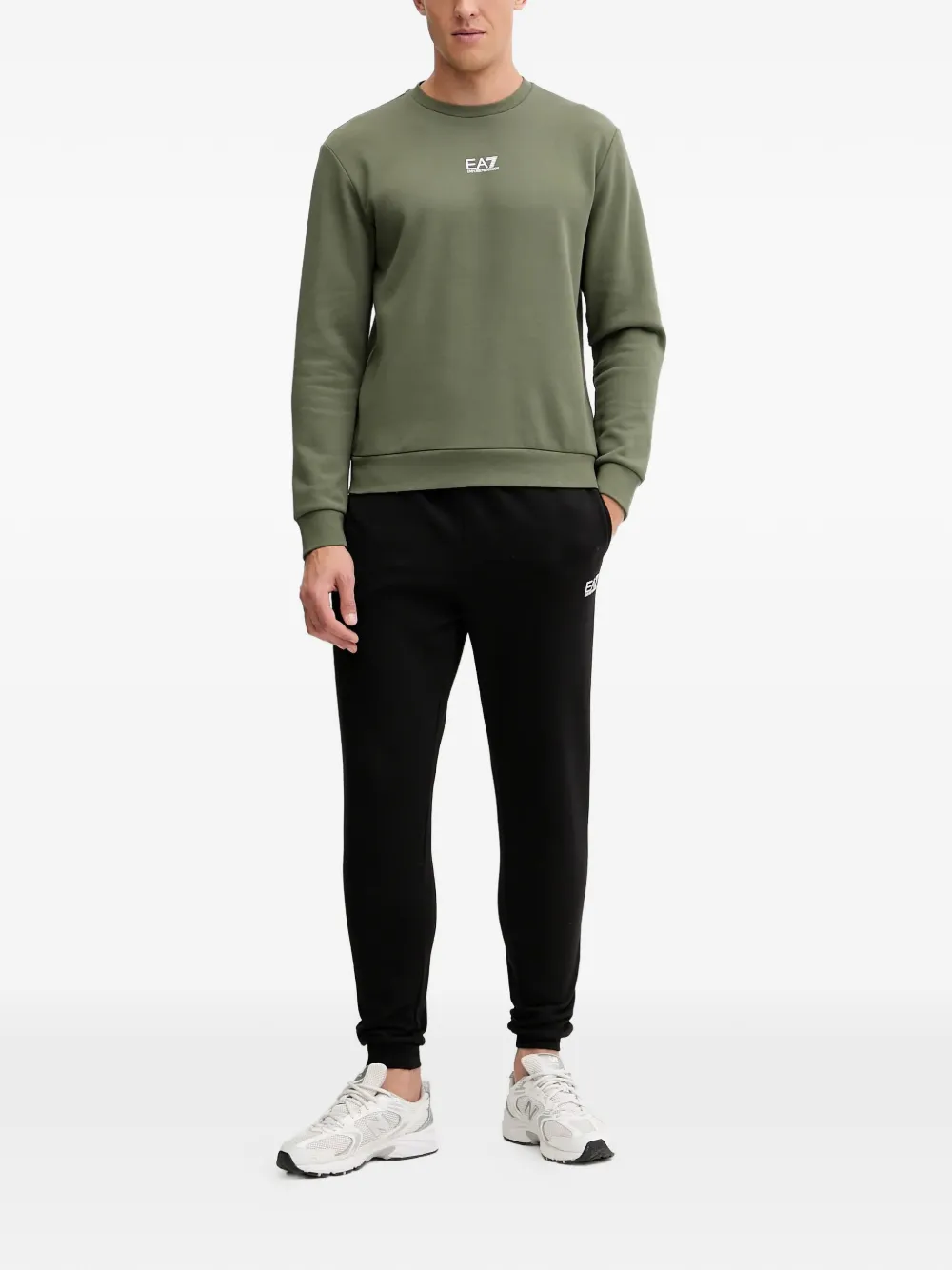 Ea7 Emporio Armani logo at the front cotton sweatshirts - Groen
