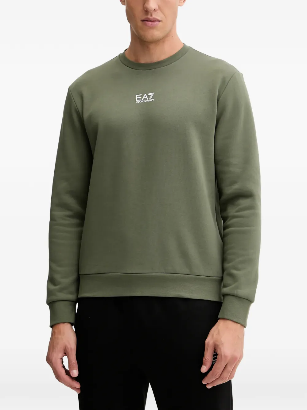 Ea7 Emporio Armani logo at the front cotton sweatshirts - Verde