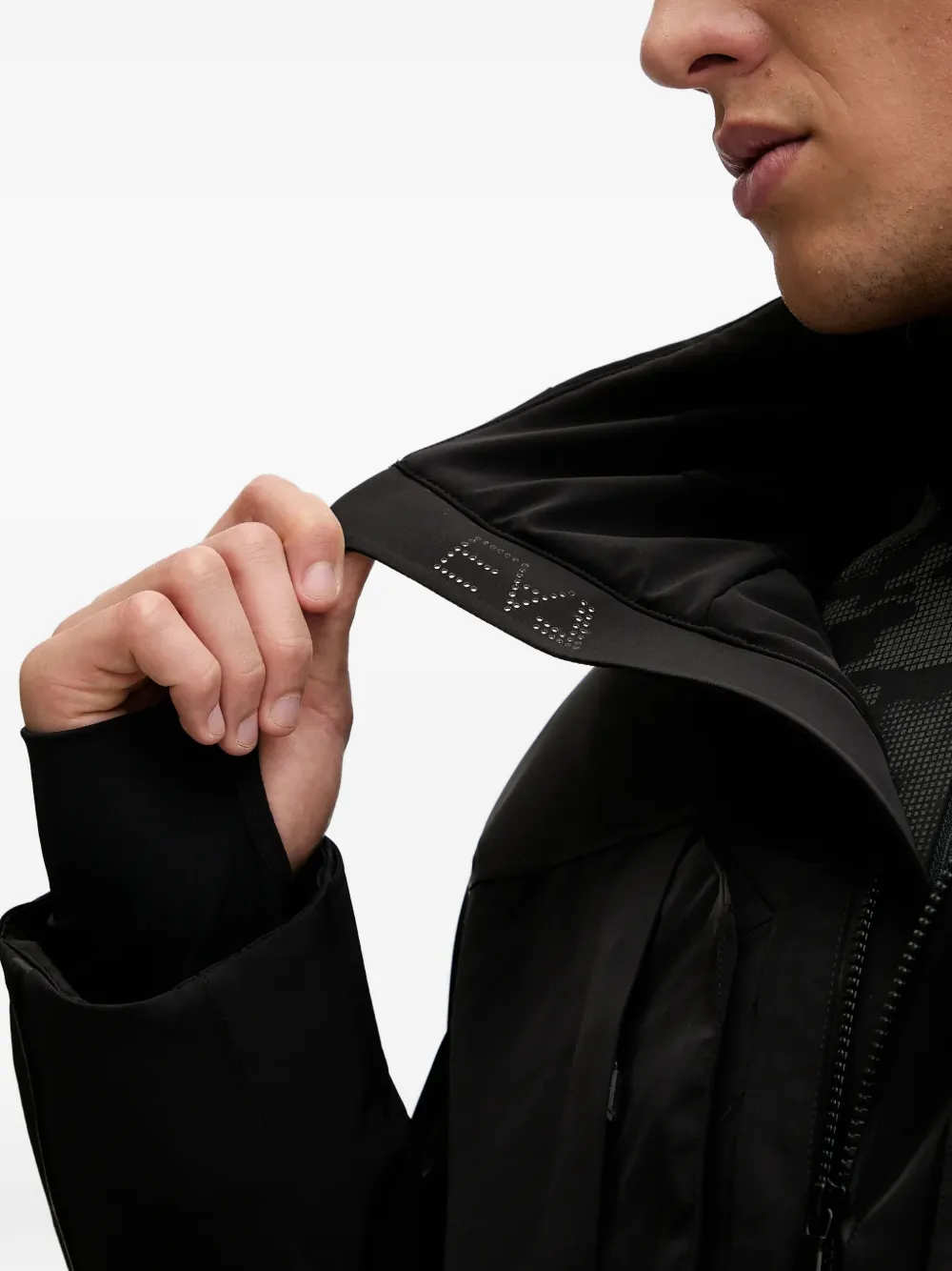 Ea7 Hooded Ski Jacket In Black