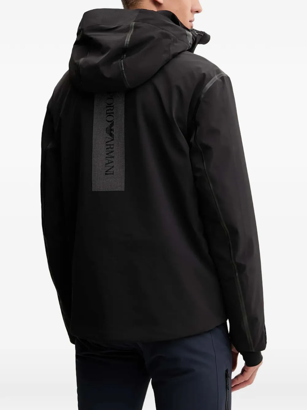 Ea7 Hooded Ski Jacket In Black
