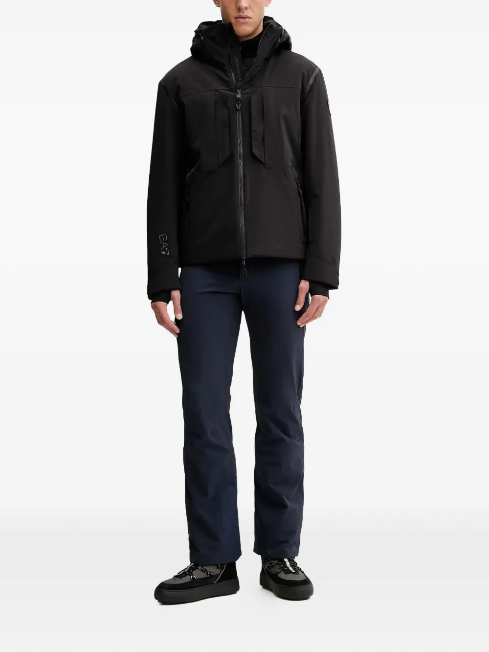 Ea7 Emporio Armani hooded ski jacket - Zwart