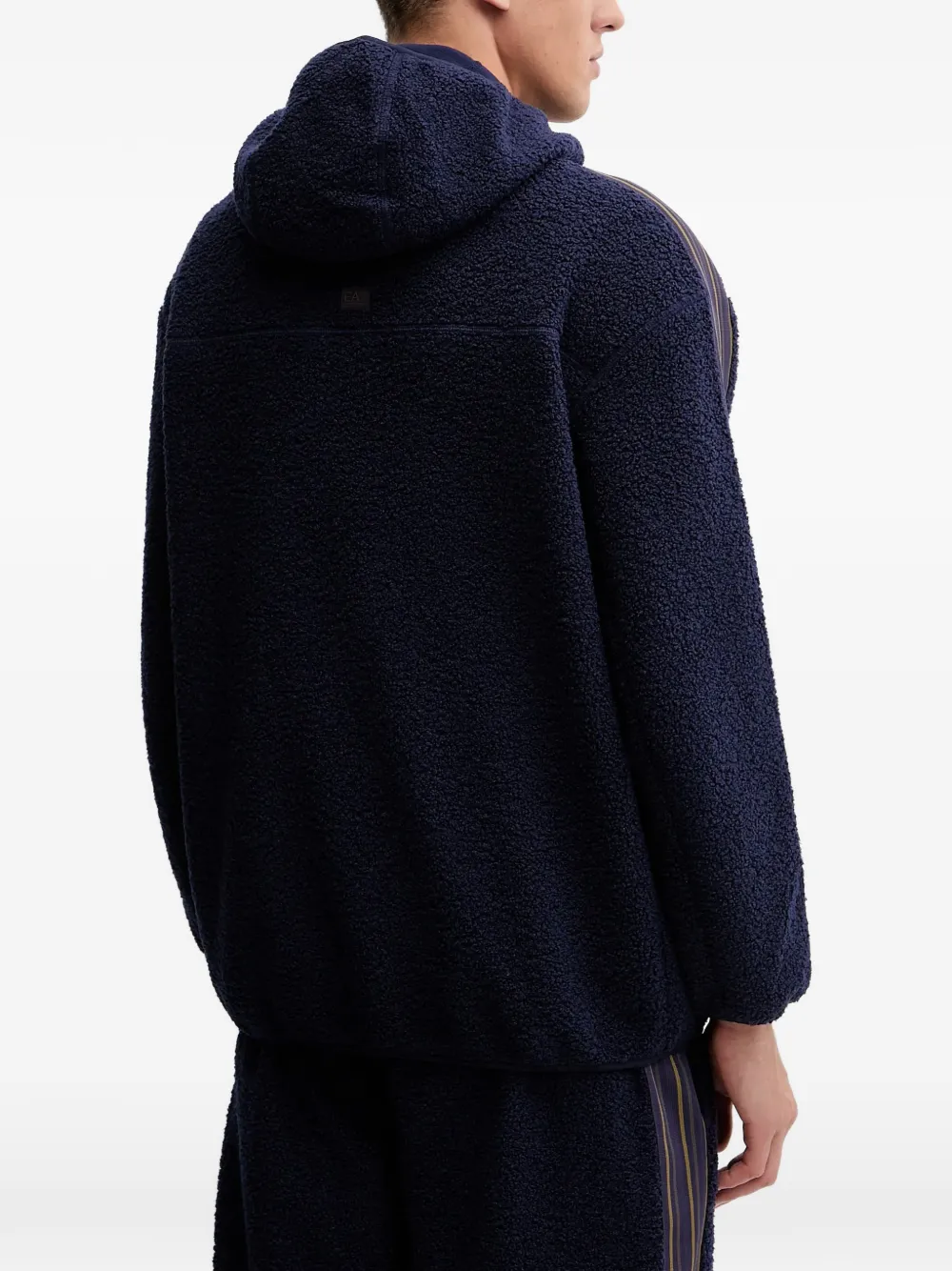 Ea7 Striped Hoodie In Blue