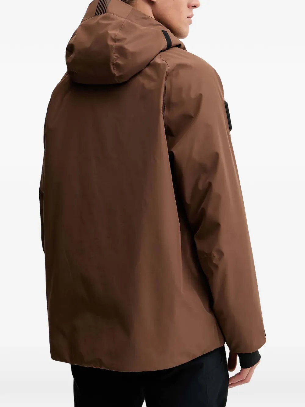 Ea7 Hooded Ski Jacket In Brown