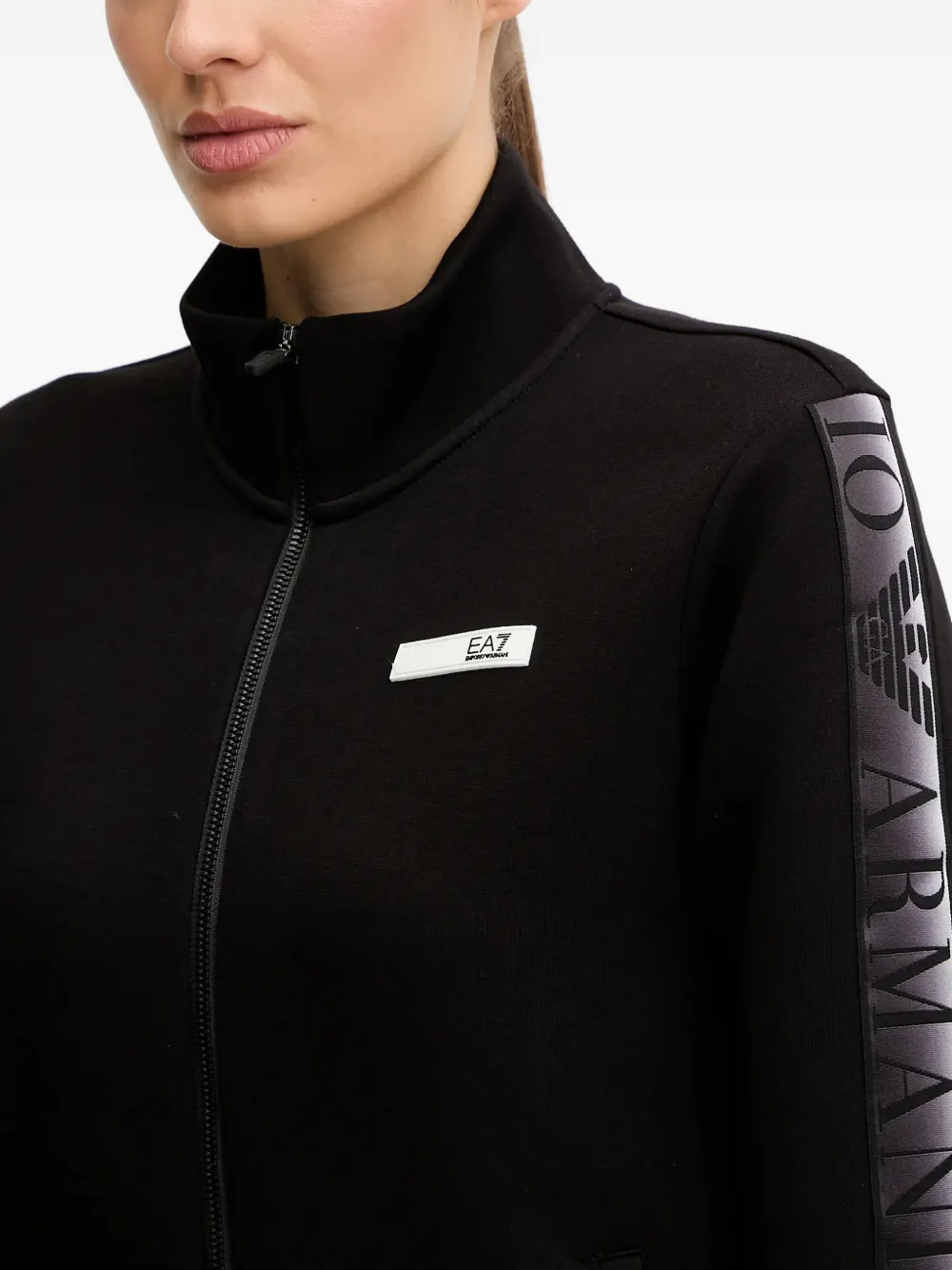 Ea7 Emporio Armani Jumpsuit met logostreep Zwart