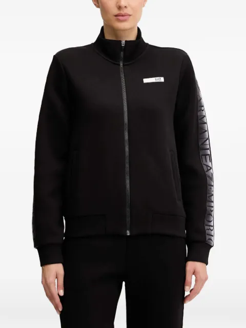 Ea7 Emporio Armani zip logo stripe jumpsuit