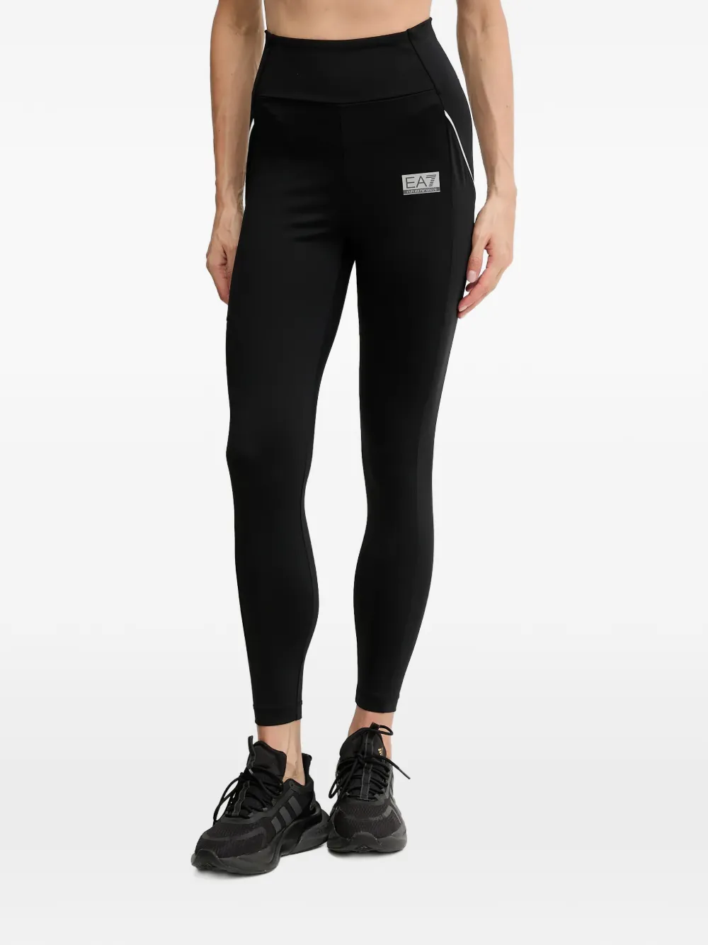 Ea7 Emporio Armani logo trim trousers - Nero