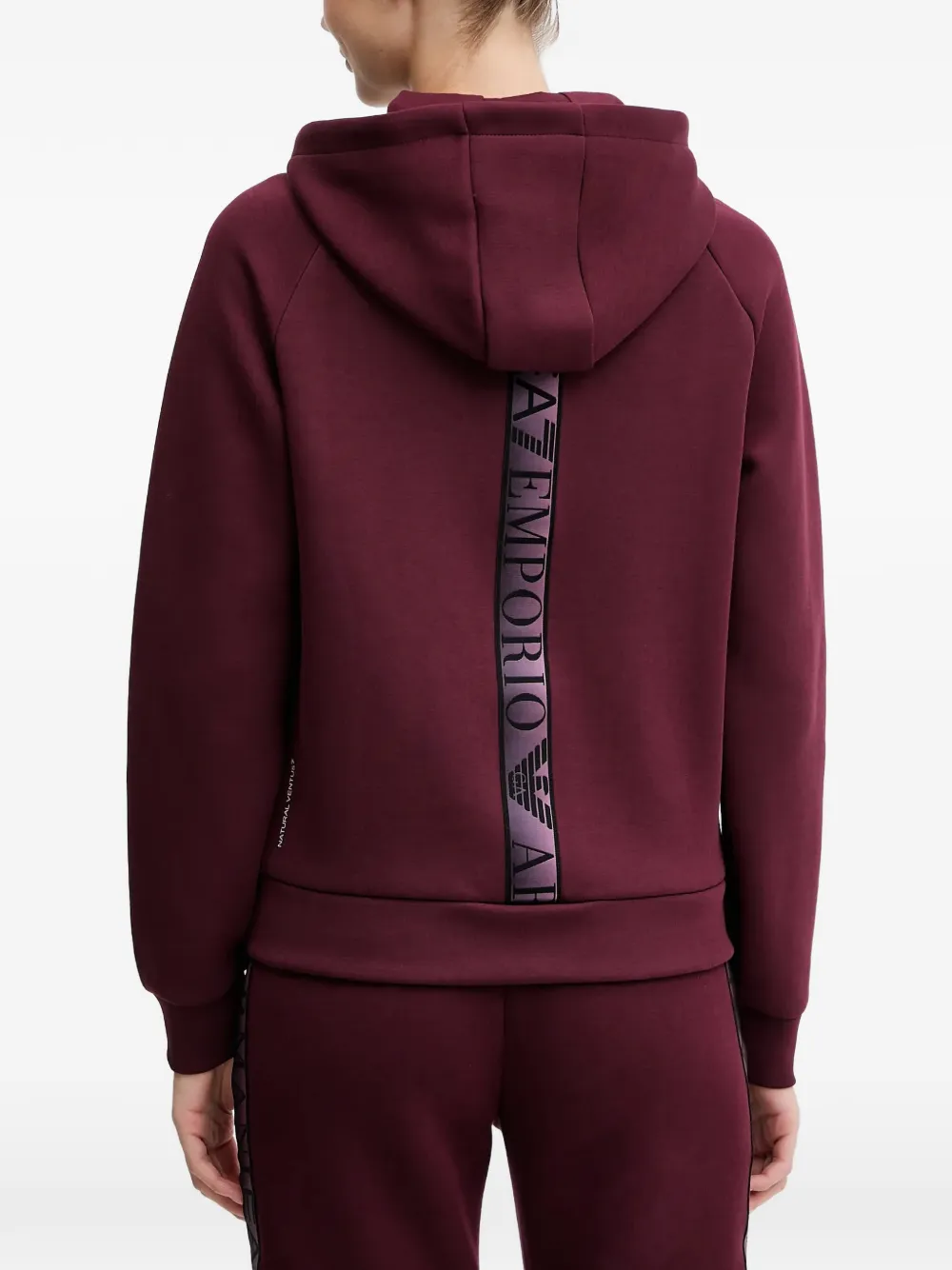 Ea7 Zip Hooded Top In Red