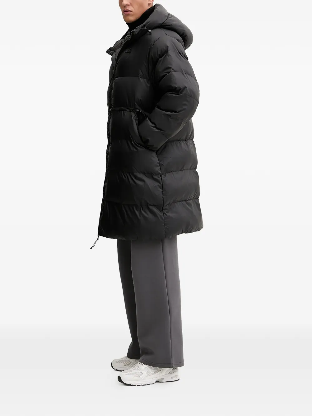 Ea7 Emporio Armani logo patch padded coat - Zwart