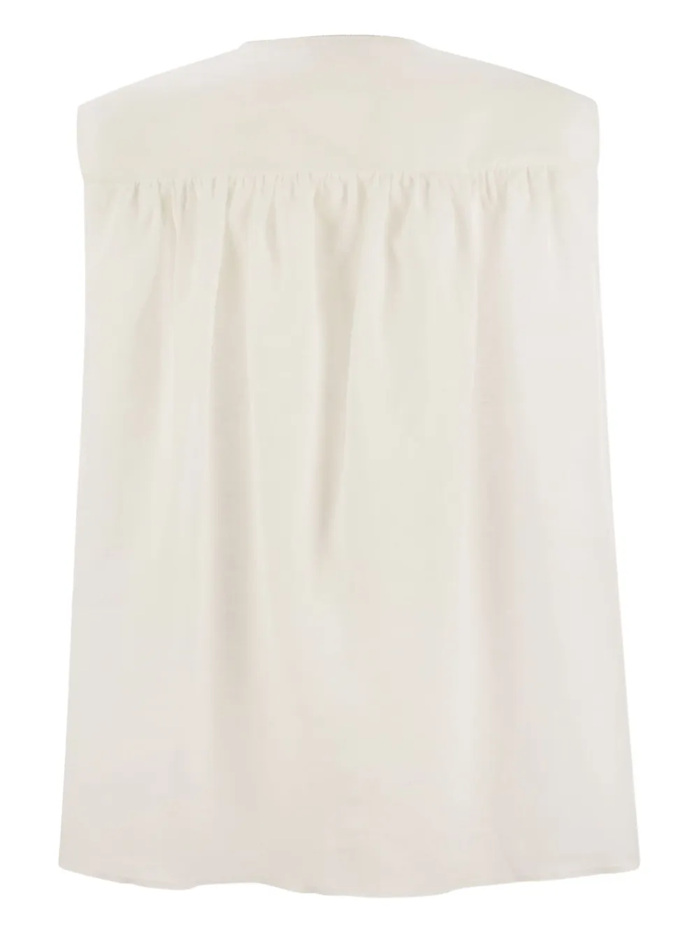 Metallic-Trim Linen Top