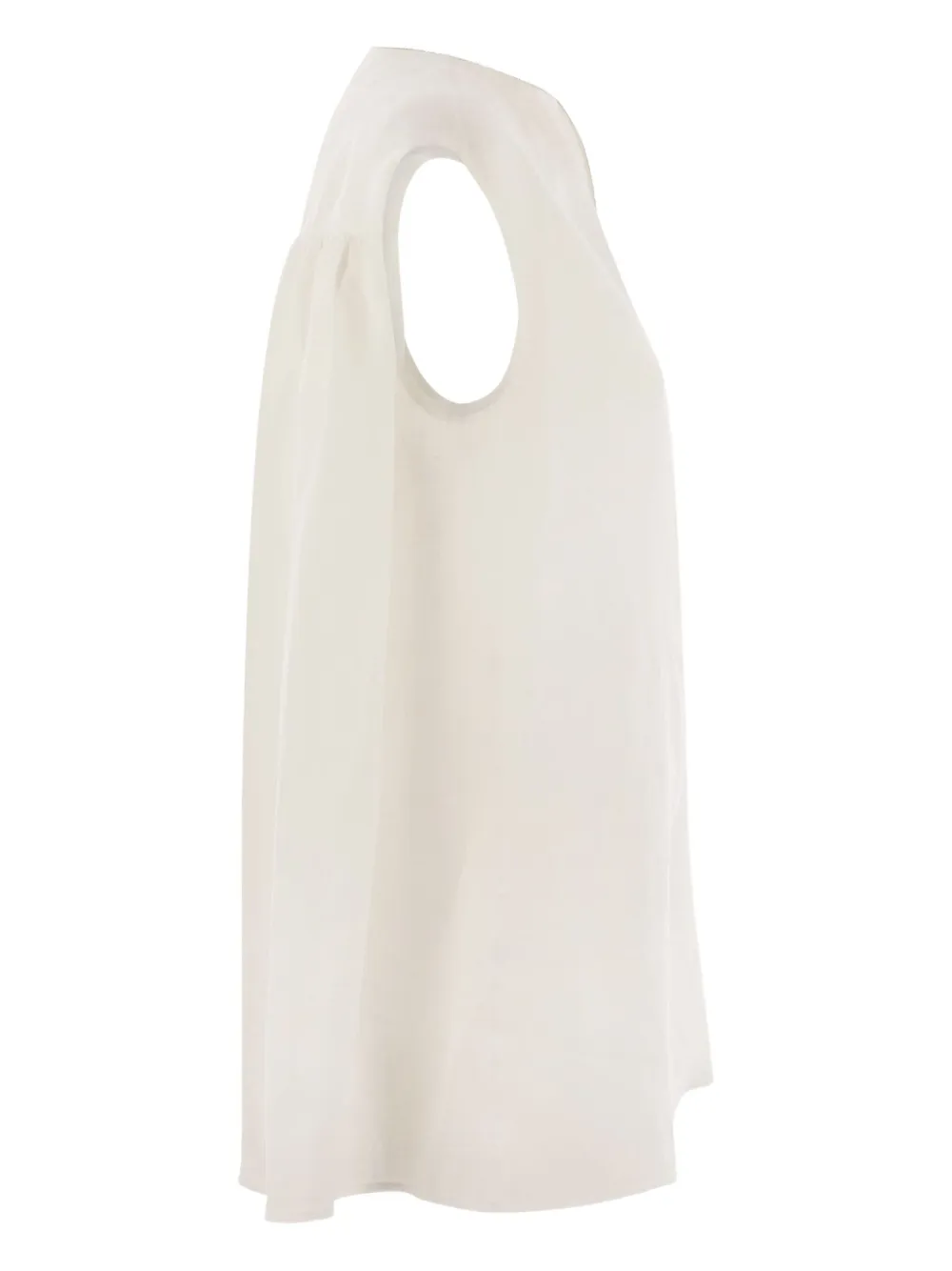 Metallic-Trim Linen Top