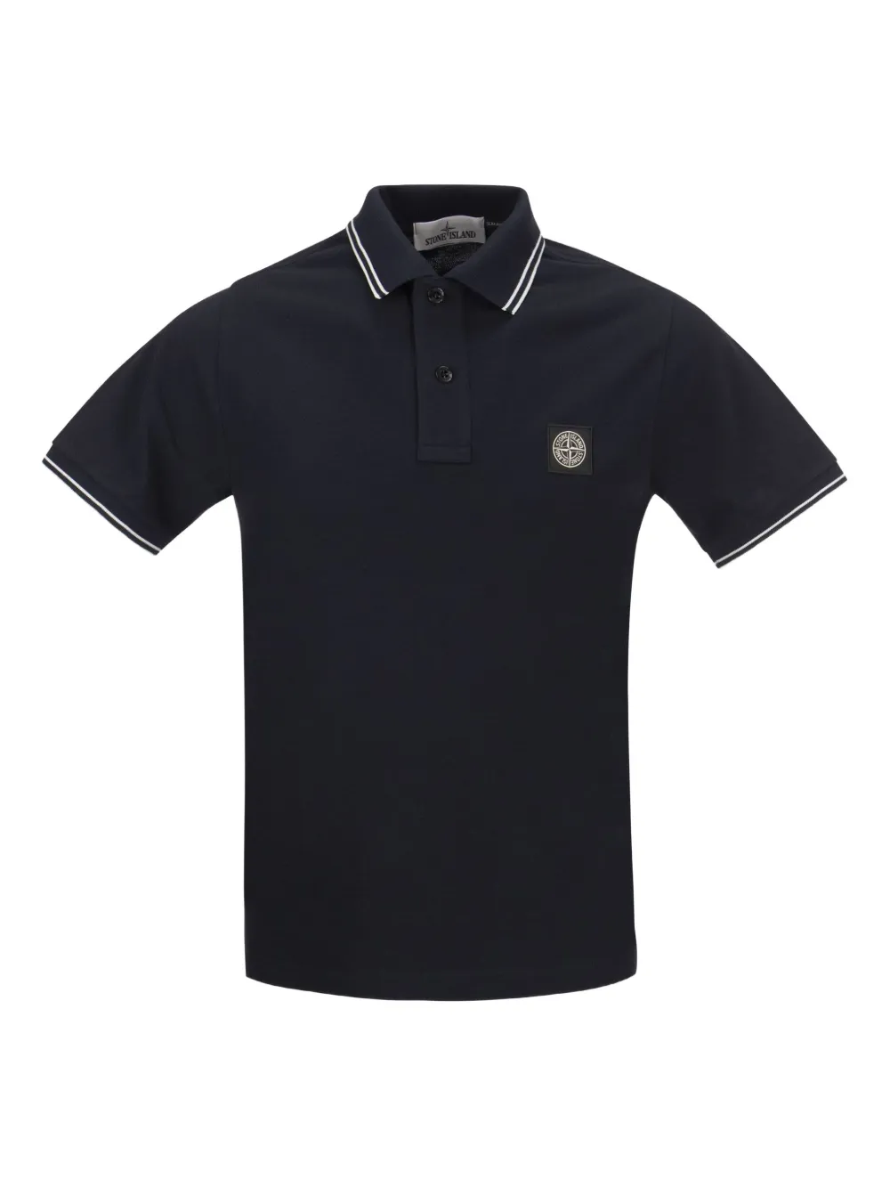 Stone Island Poloshirt mit Logo-Patch - Blau
