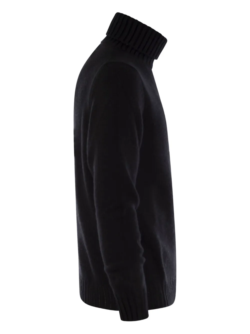 Fedeli Wool And Cashmere Turtleneck Jumper In Black