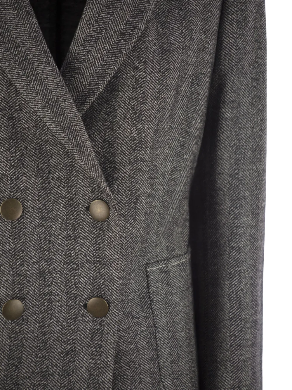 Saulina Assunta Herringbone Blazer In Gray