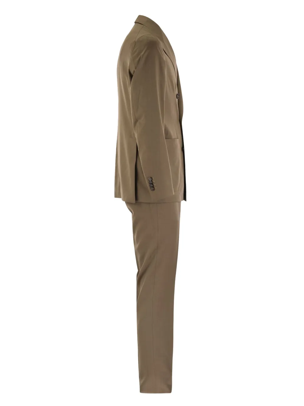 Tagliatore Double-breasted Wool Suit In Brown