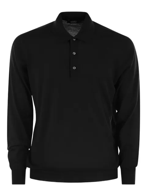 Fedeli three-button long-sleeve polo shirt