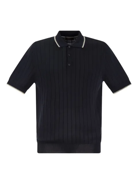 Peserico striped ribbed polo shirt
