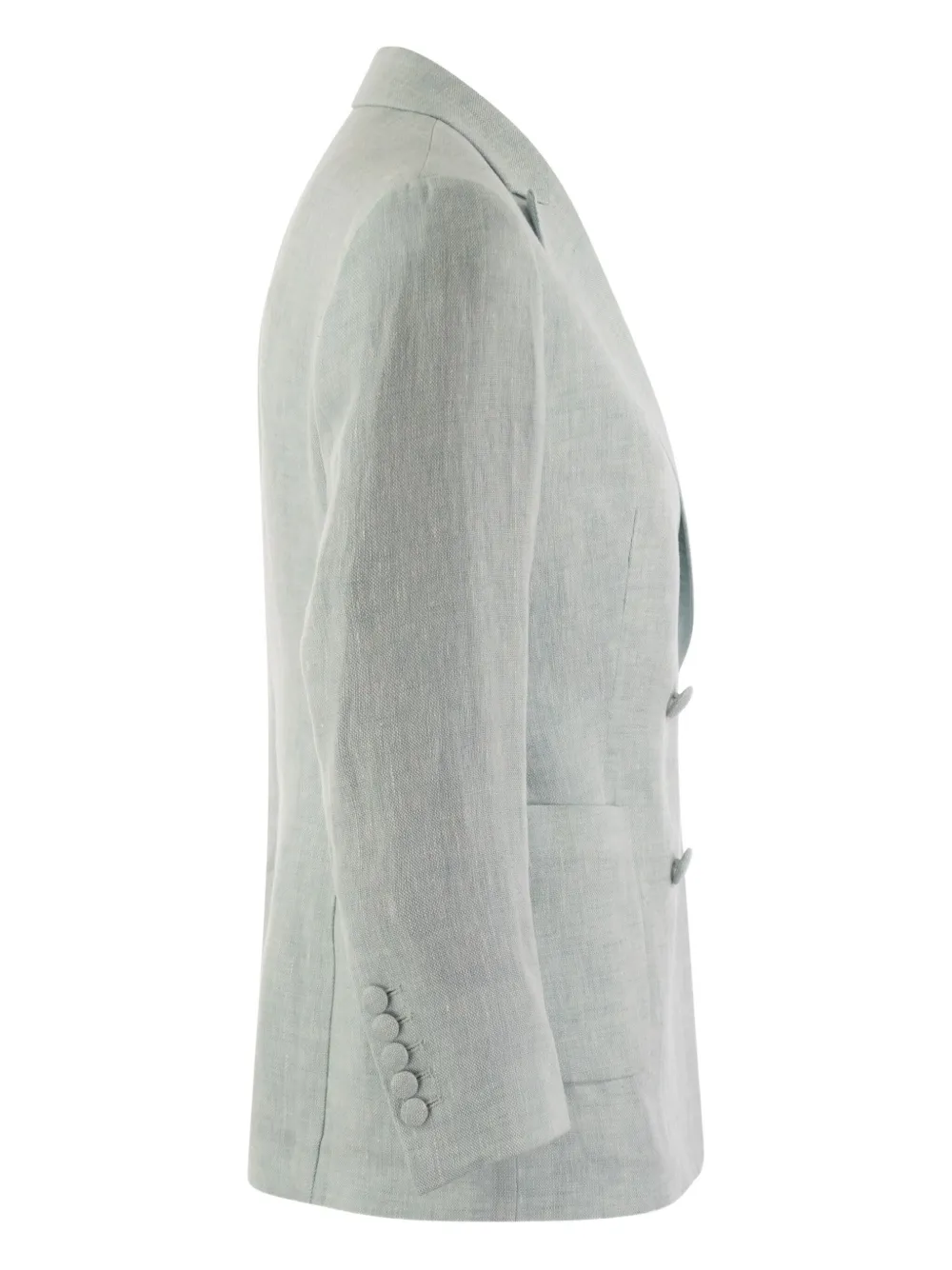  Saulina Double-breasted Assunta Linen Jacket - Grey 