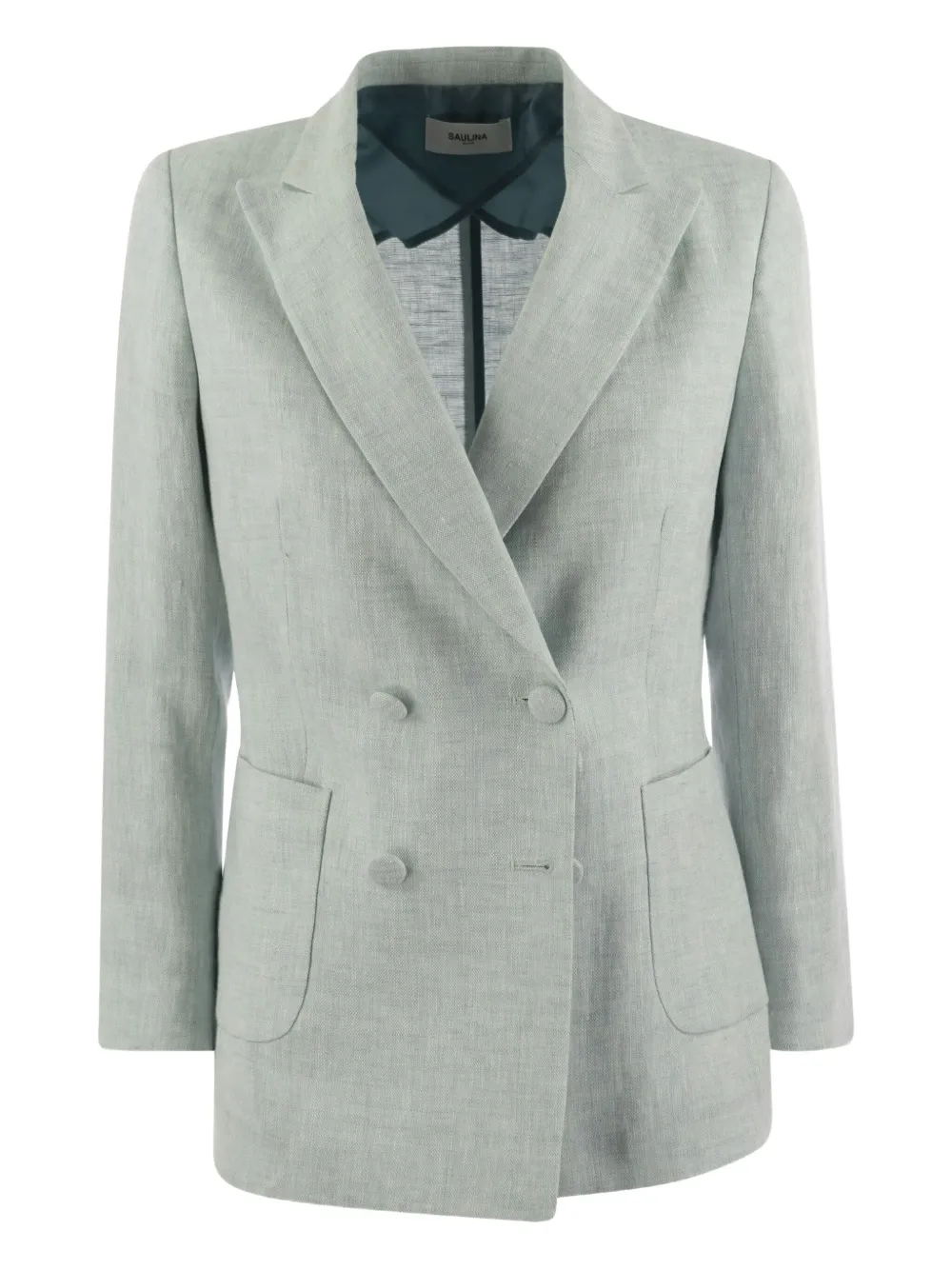 SAULINA Doppelreihiger Leinenblazer - Grau