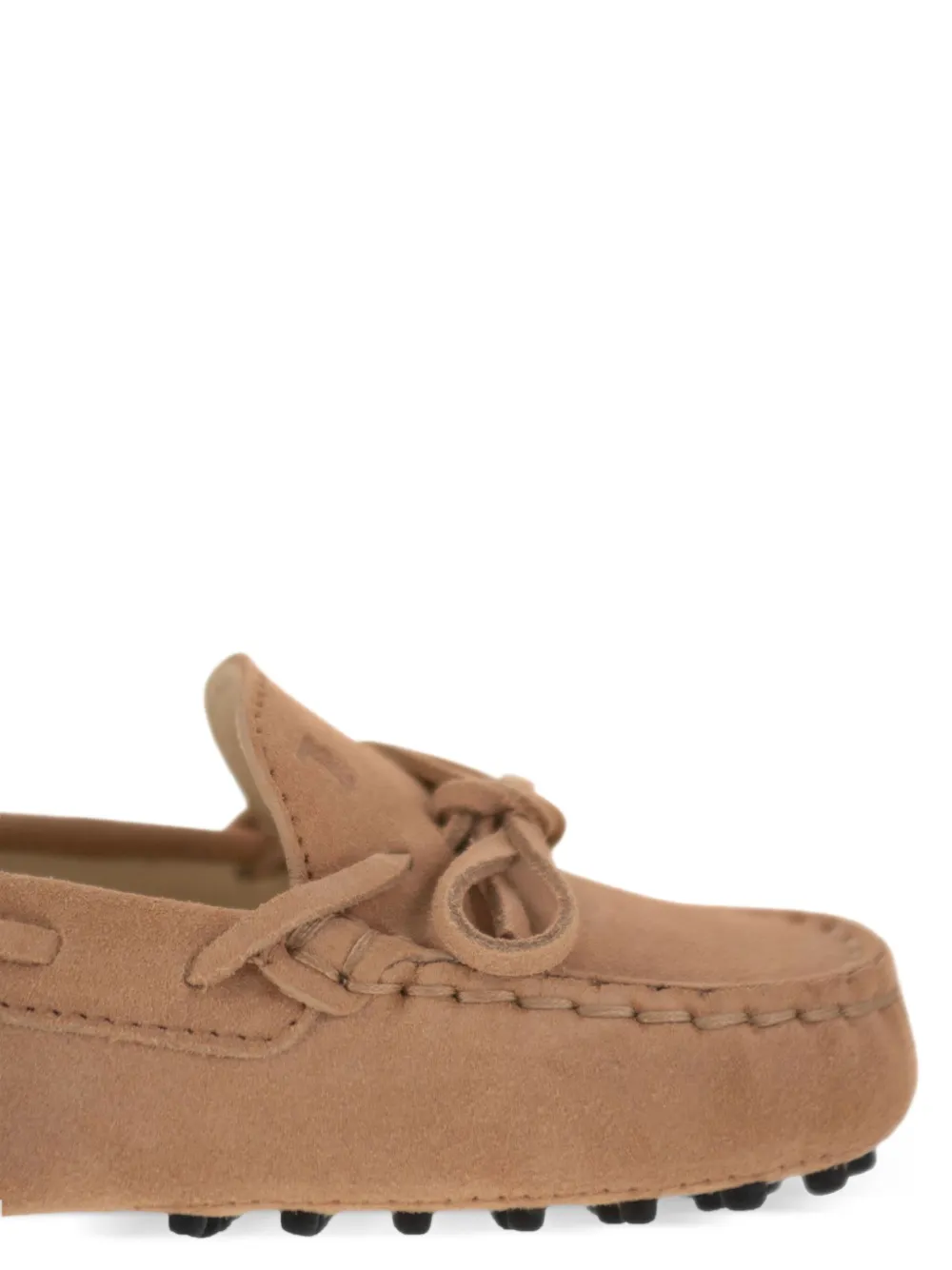 Tod's Kids Grommino suède loafers met veters Beige