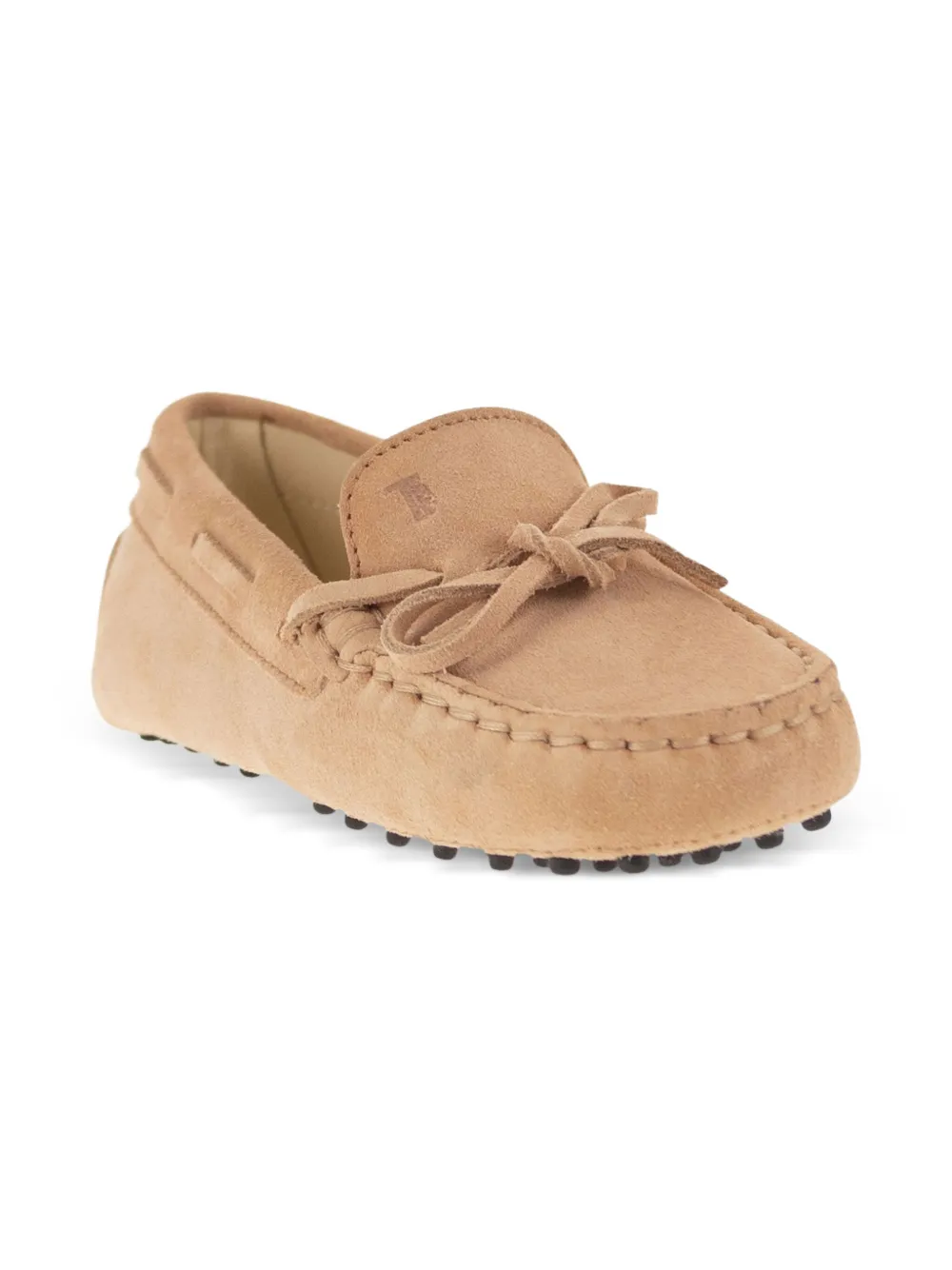 Tod's Kids Grommino suède loafers met veters Beige