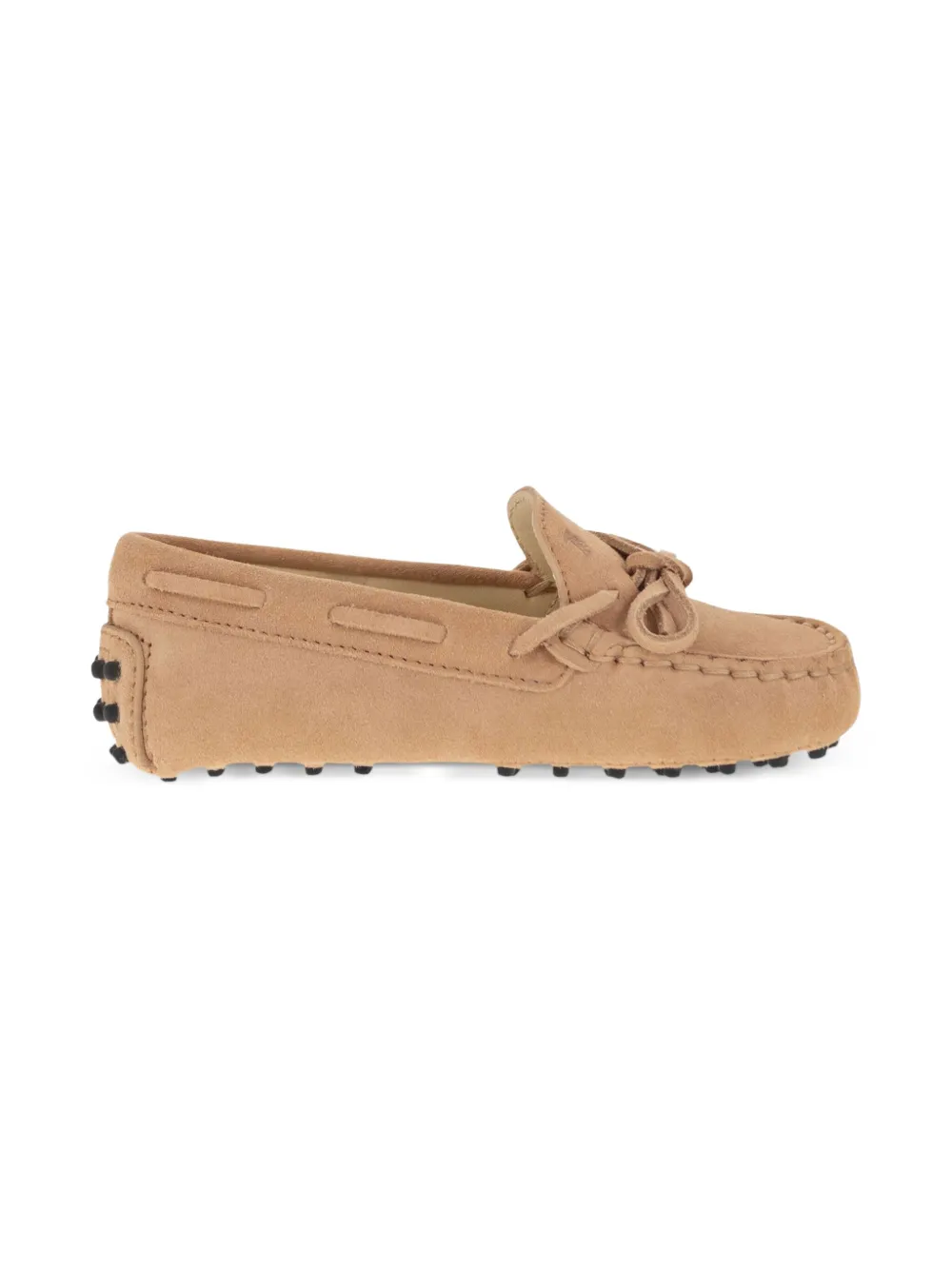 Tod's Kids Grommino suède loafers met veters Beige
