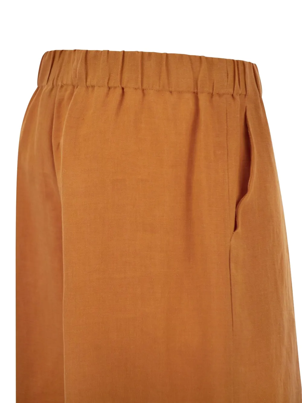 Elastic-Waist Fringed-Hem Trousers