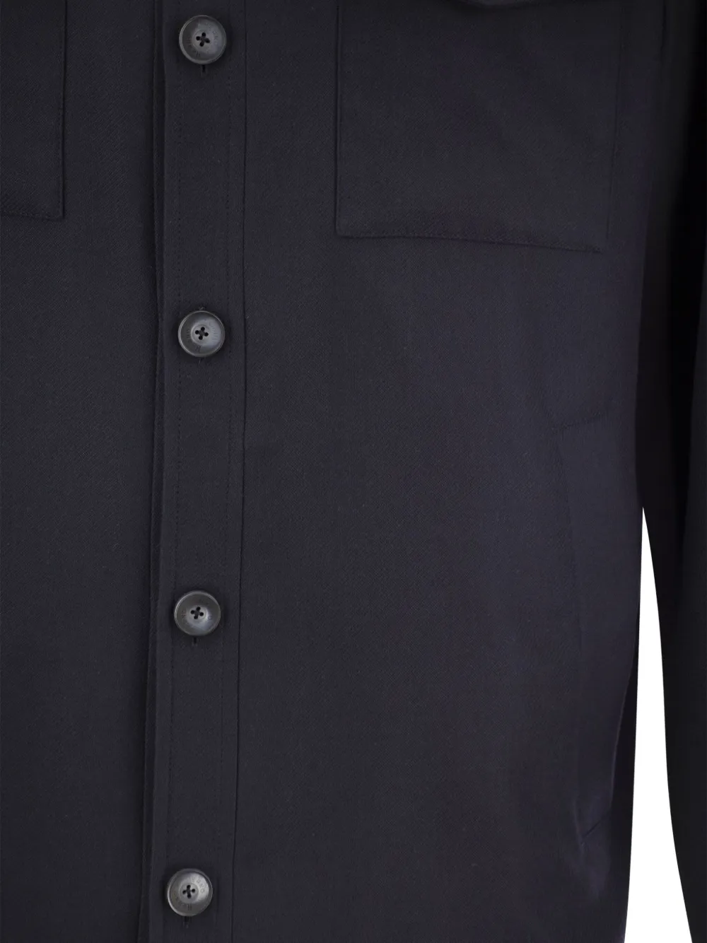 Herno Shirtjack met klepzakken en knoopsluiting Blauw