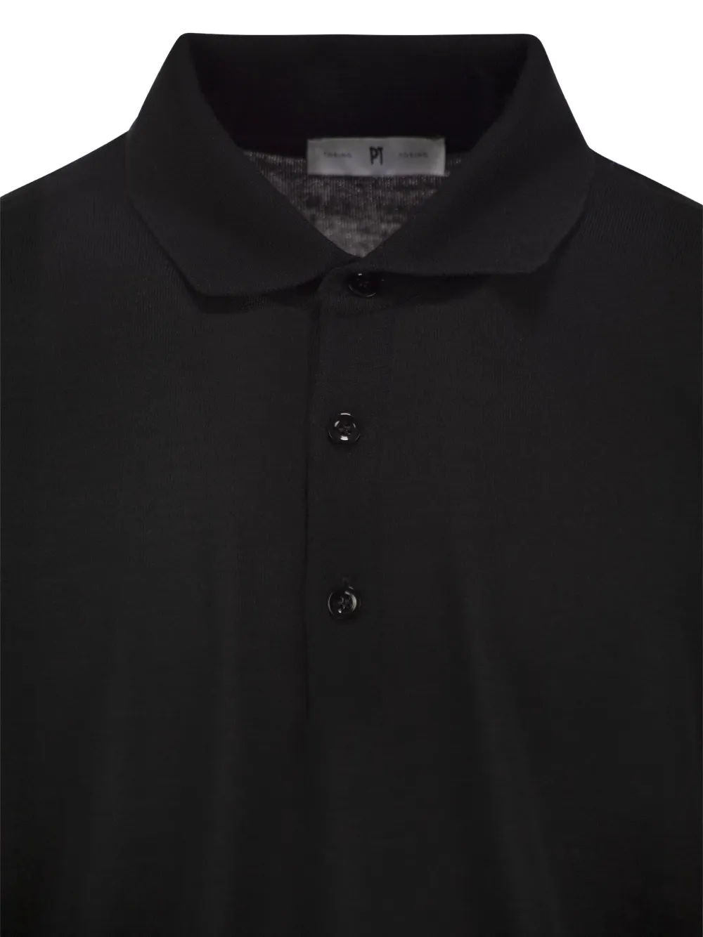 PT Torino Wool Polo Shirt in Black, view 3