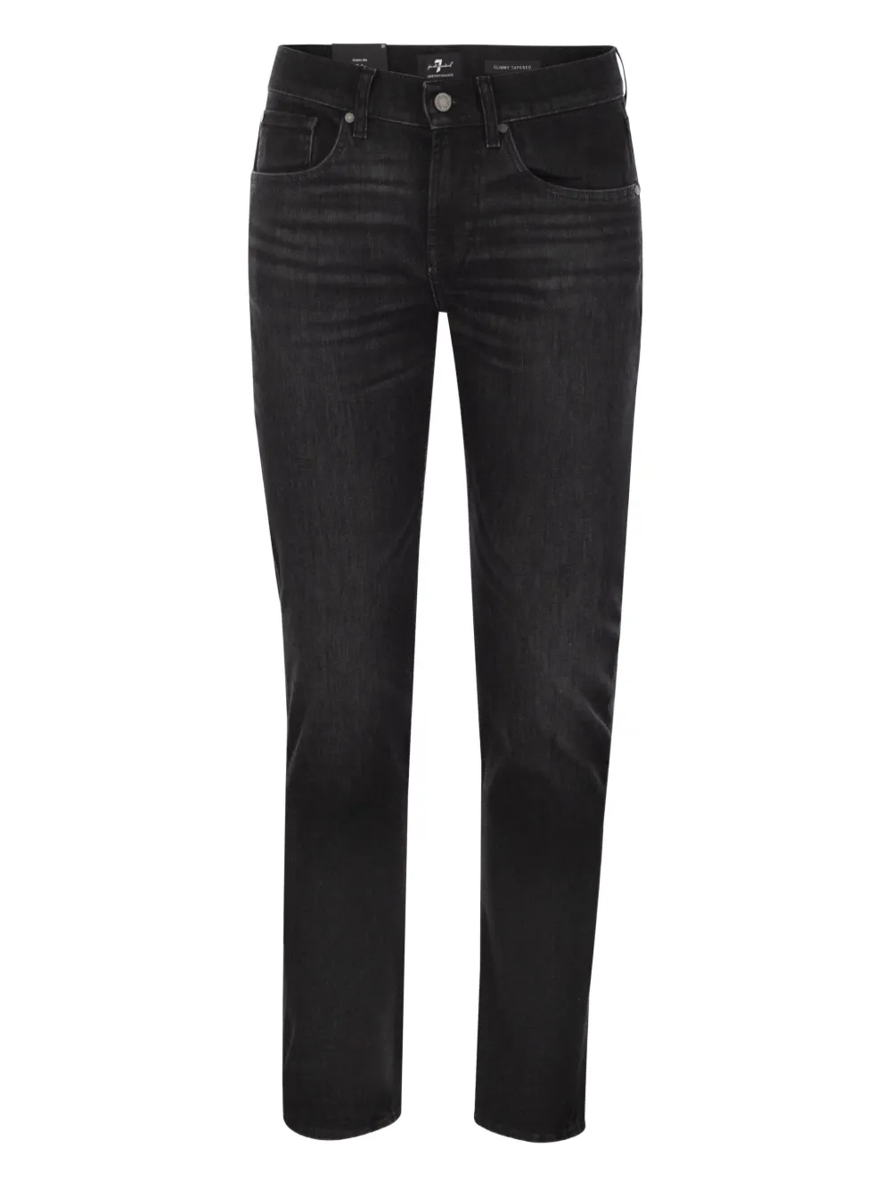 7 For All Mankind Five-pockets Tapered Jeans In Black