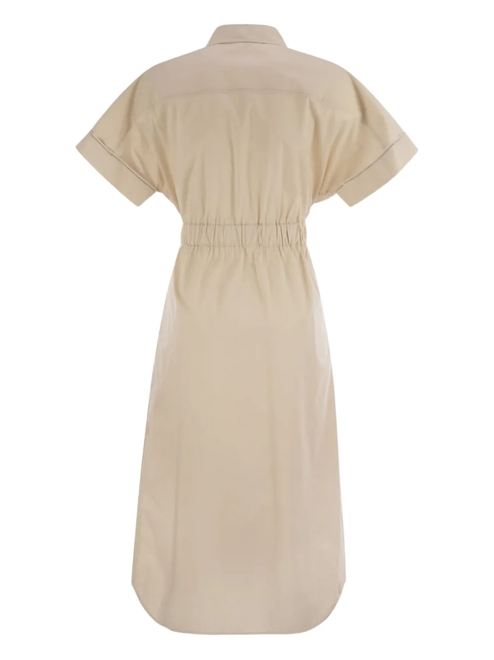 Peserico Midi-jurk met opgestikte zak en ceintuur - Beige