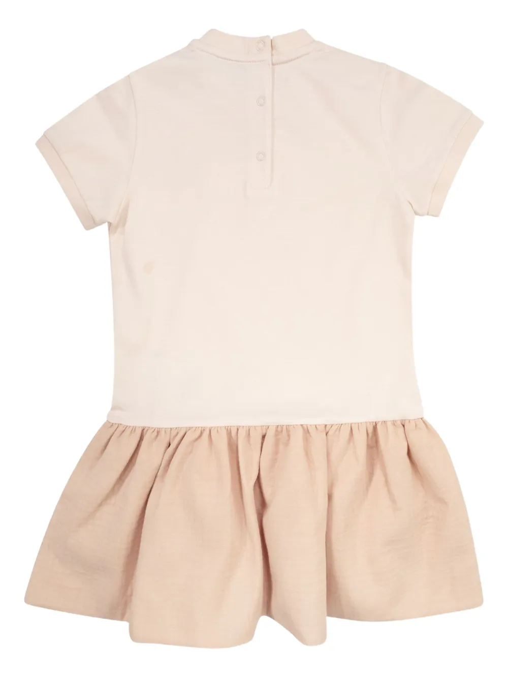 Moncler Enfant Gelaagde jurk met logo-applicatie Roze