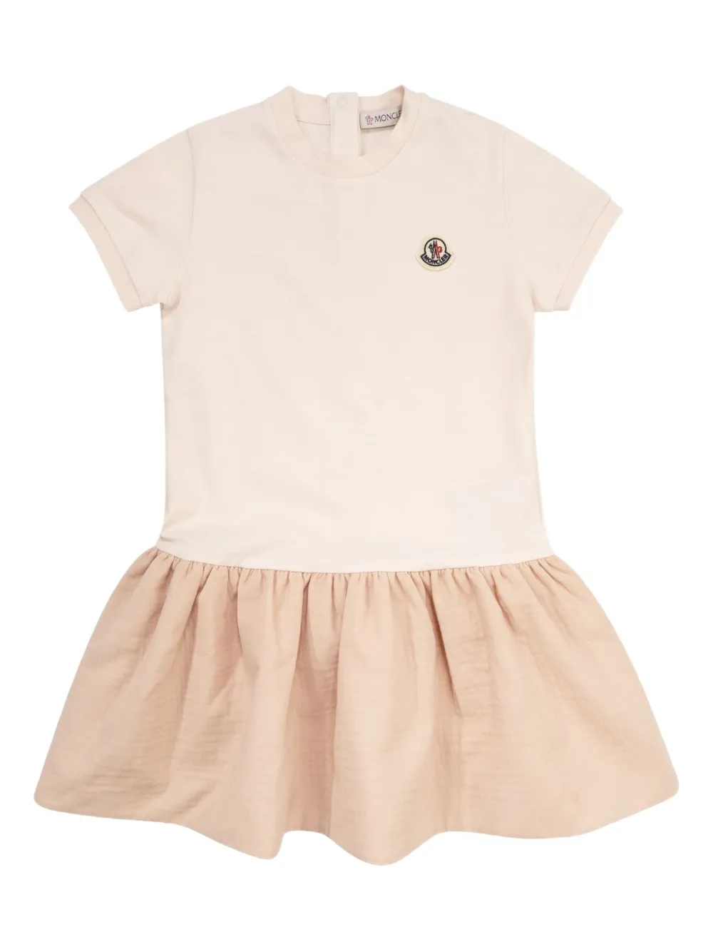 Moncler Enfant Gelaagde jurk met logo-applicatie Roze
