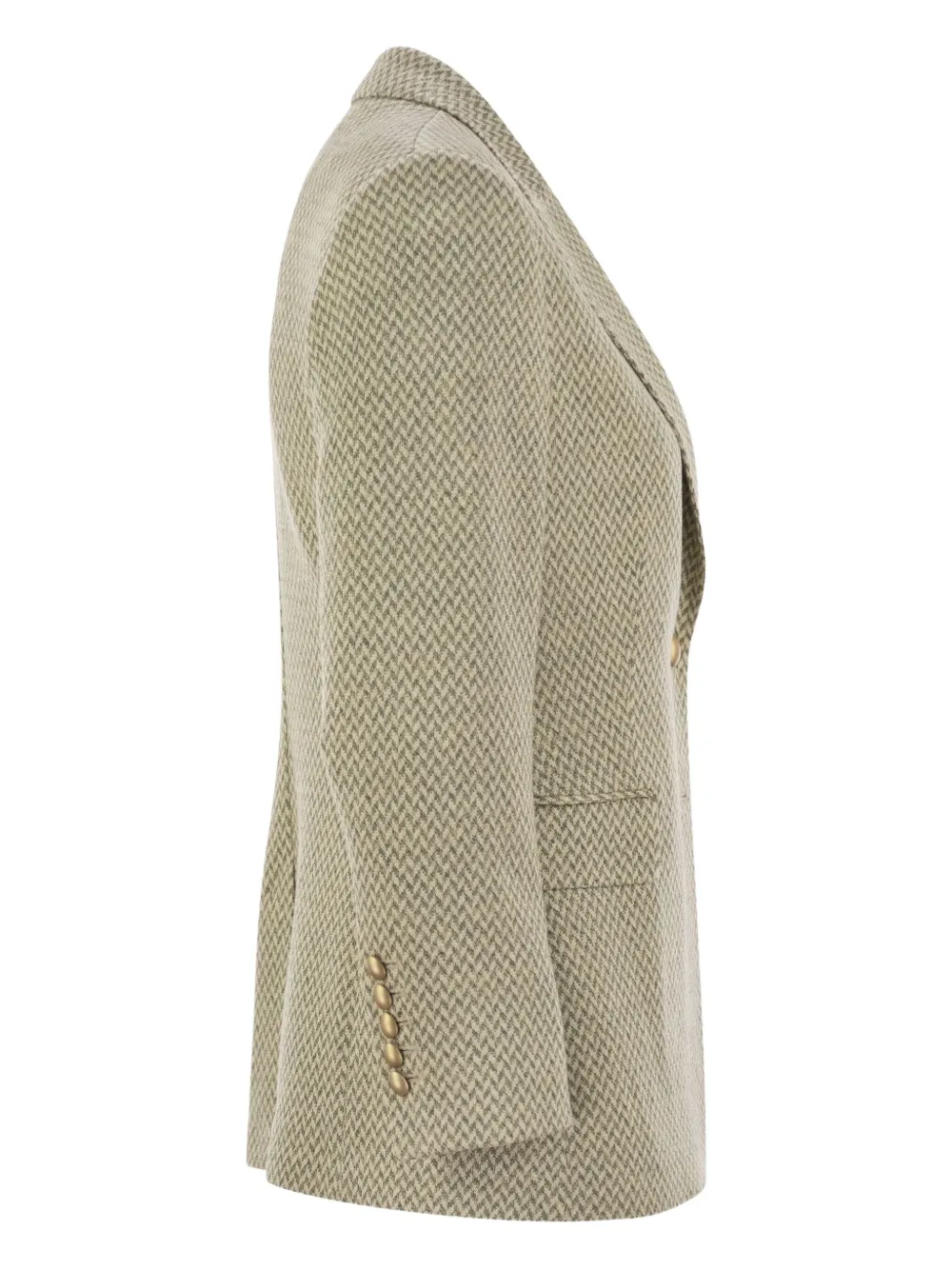  Saulina Angelica Herringbone Button-fastening Blazer - Green 