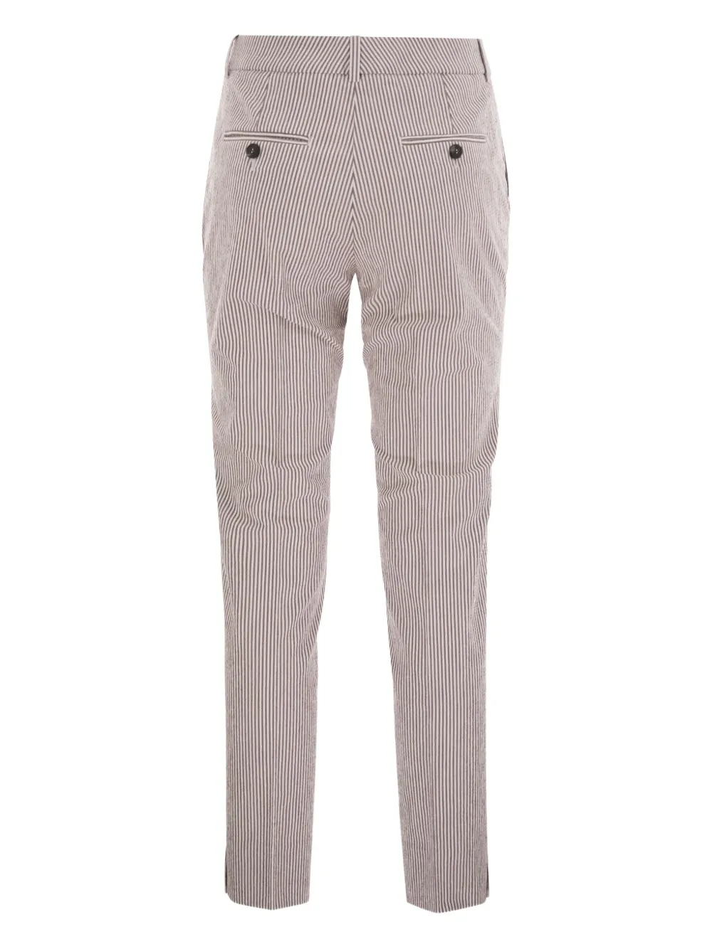 Peserico Seersucker cigarette broek met stiksels - Beige