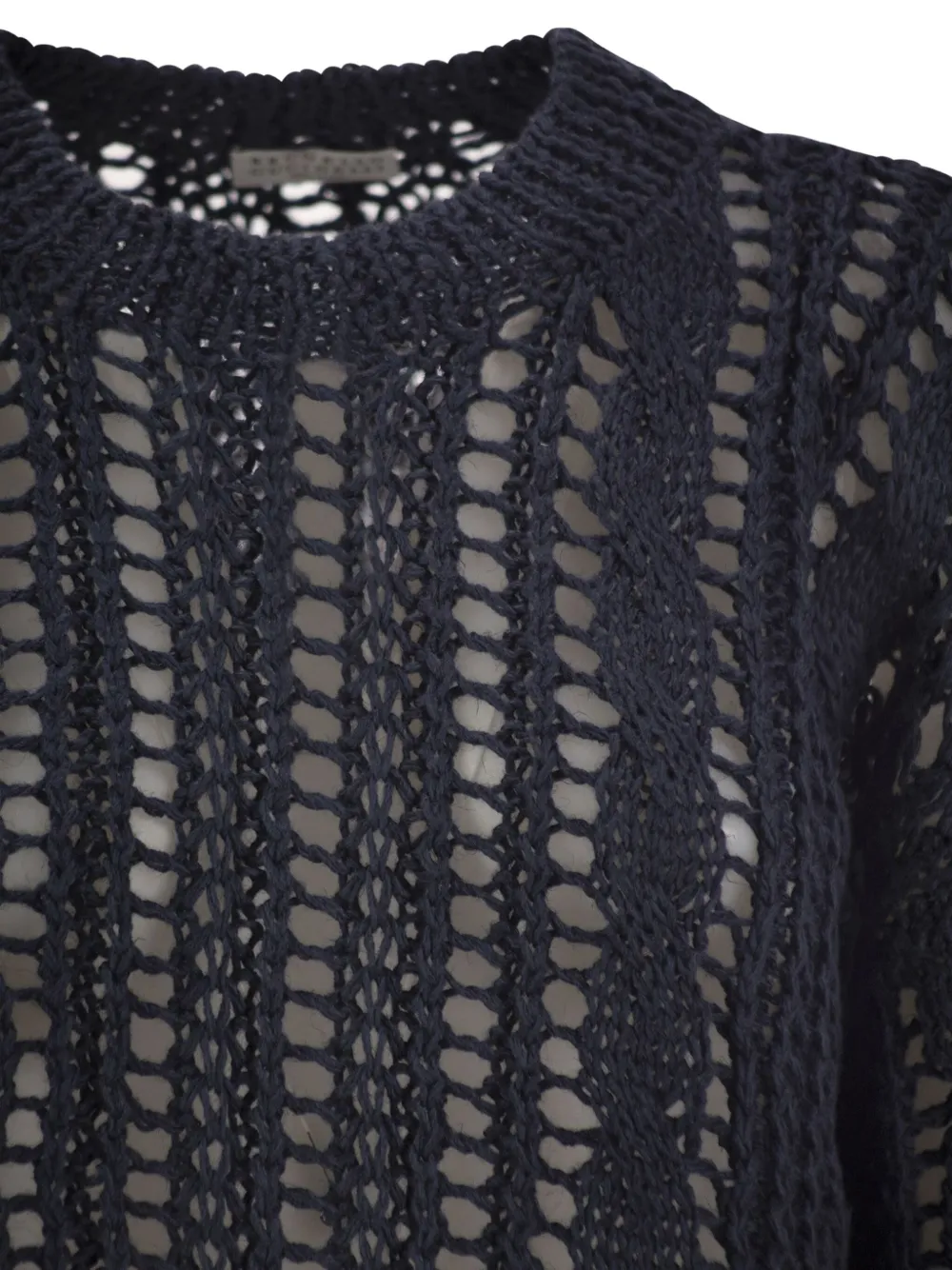 Brunello Cucinelli Long-sleeve Open-work Sweater In Multi