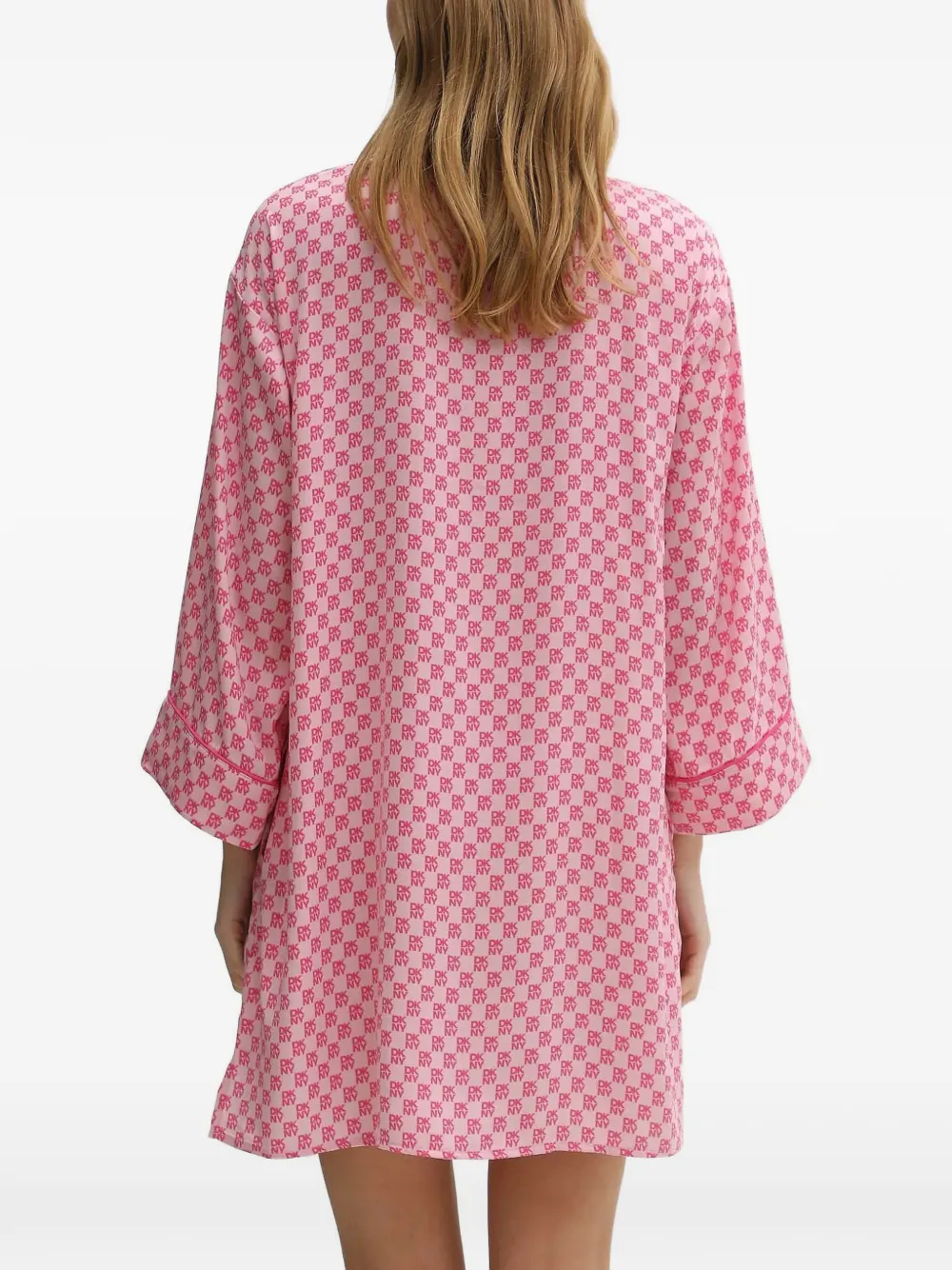 DKNY buttoned patterned nightdress Roze