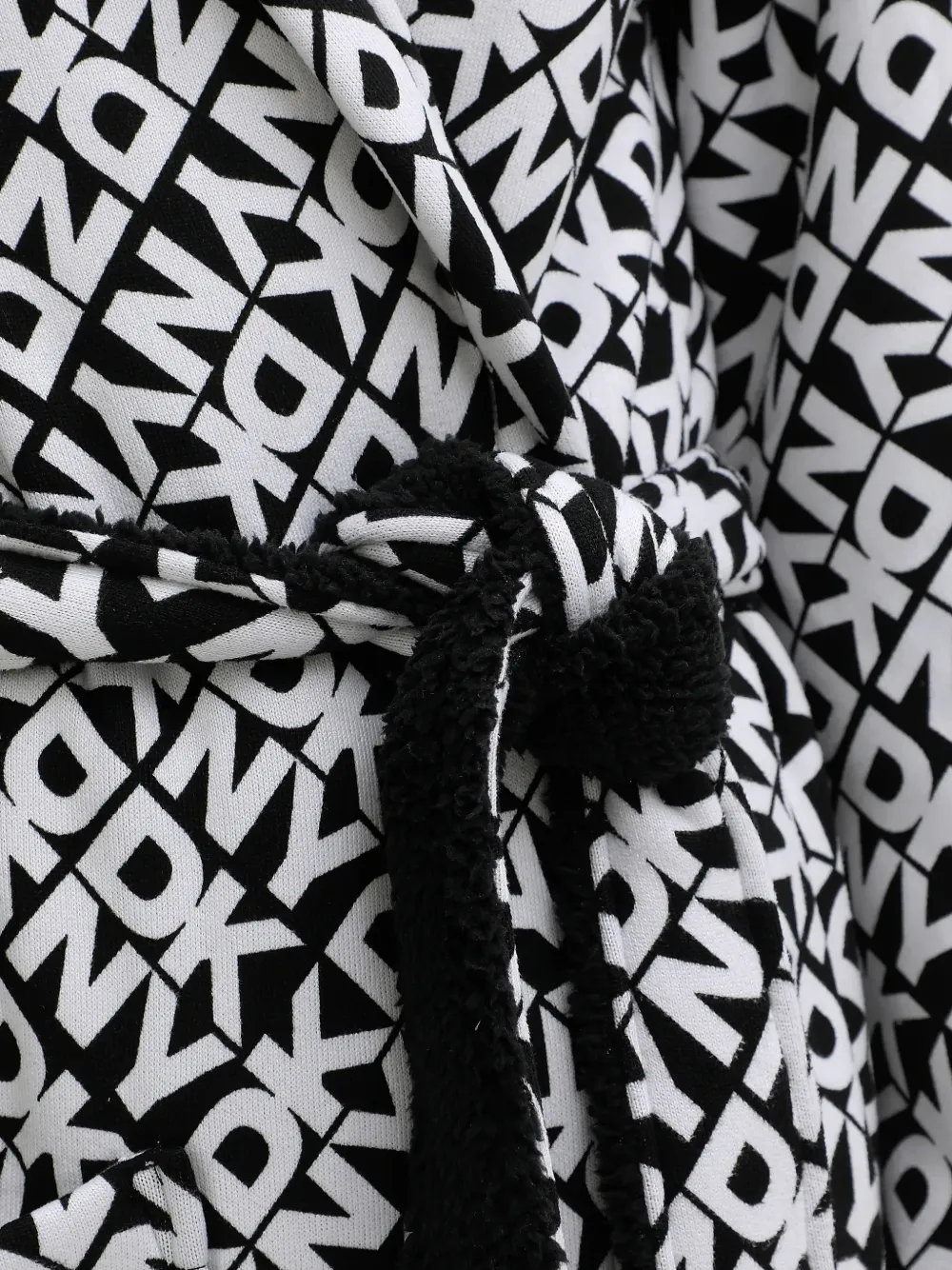 Dkny Hooded Geometric Print Robe In Multi