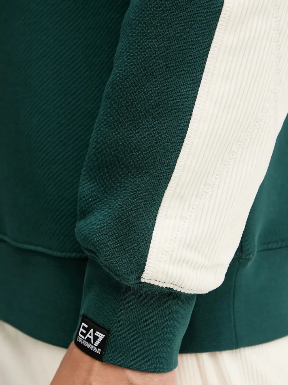 Ea7 Floral-print Elbow-patch Polo Shirt In Green