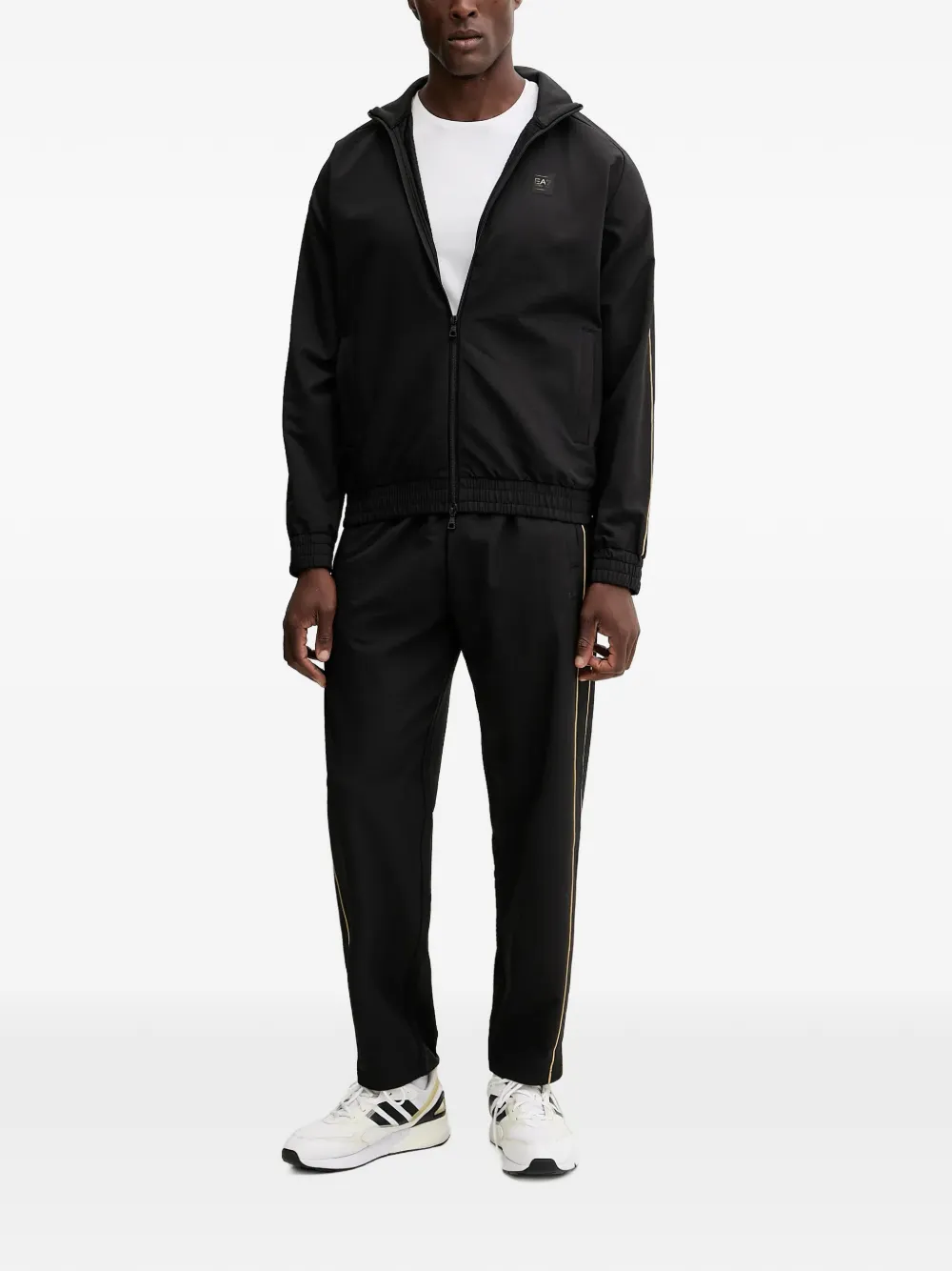 Ea7 Emporio Armani zip logo tracksuit - Zwart